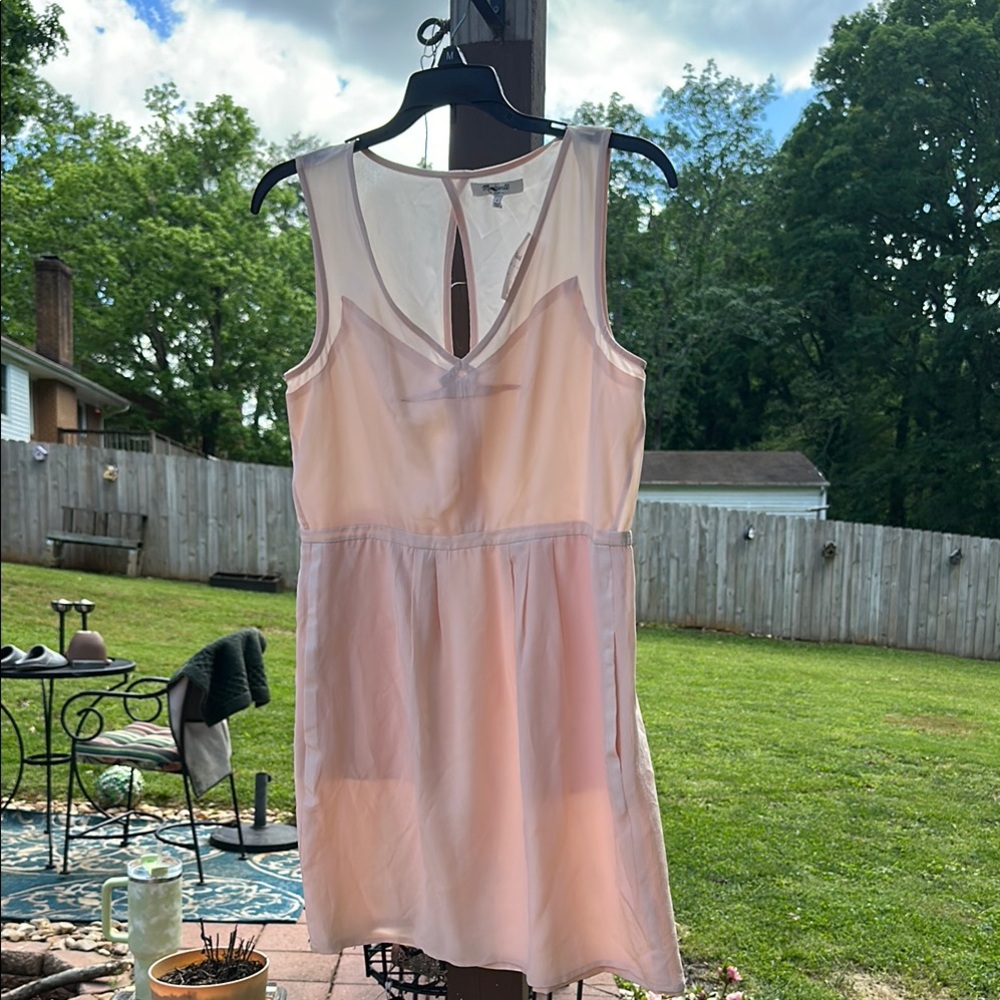 Madewell Pink Chemise Dress with Scoop Neckline